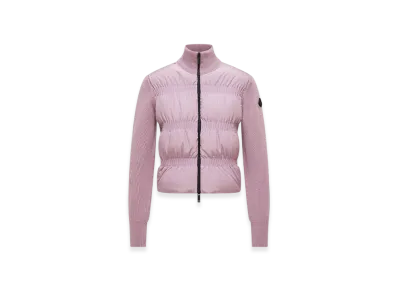 MONCLER Padded Wool Zip-Up Cardigan "Pink"