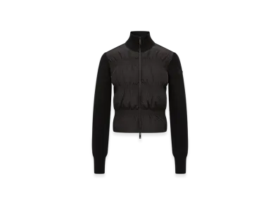 MONCLER Padded Wool Zip-Up Cardigan "Black"