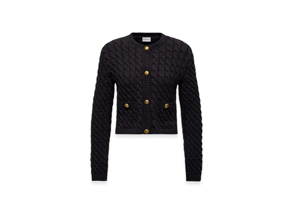 MONCLER Cotton Blend Cardigan "Black"