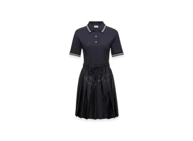MONCLER Cotton Piquet Polo Shirt Dress "Black"