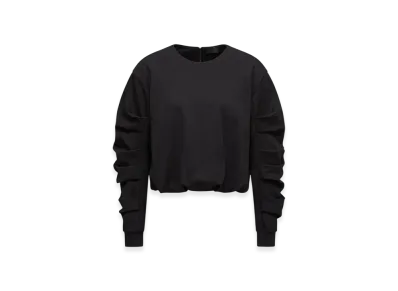 MONCLER Cotton Pleated Sweatshirt "Black"