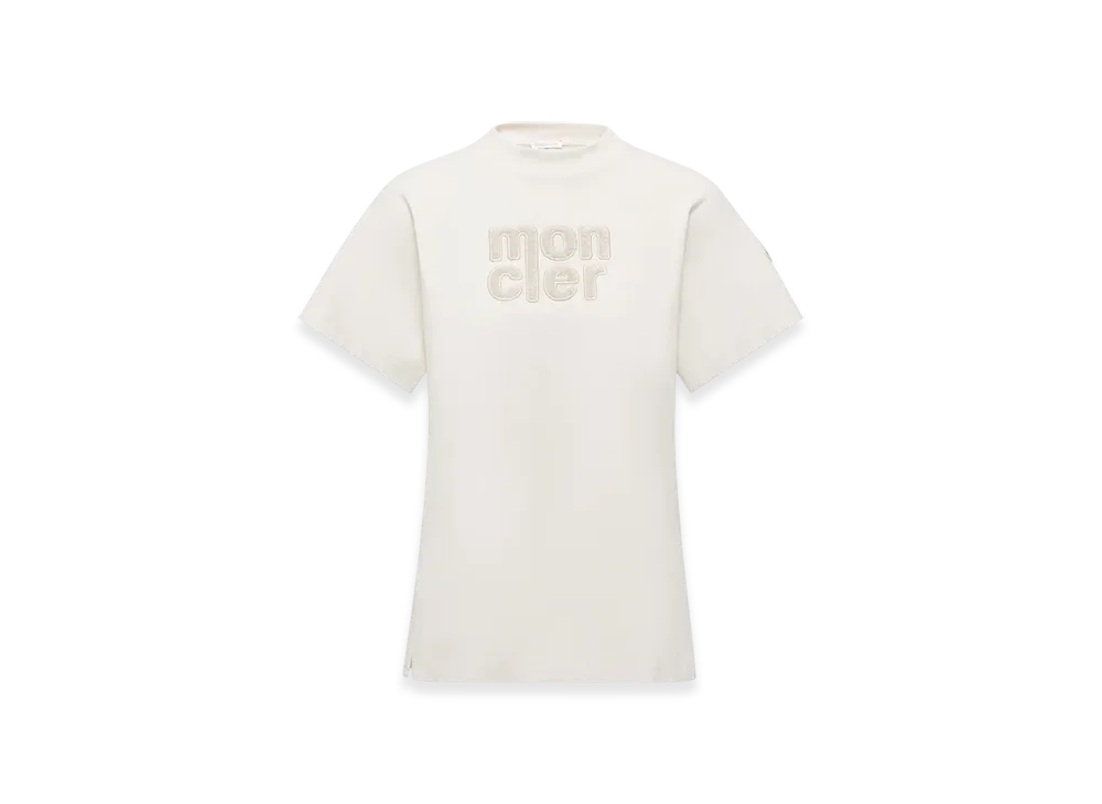 MONCLER Teddy Logo Cotton T-Shirt "White"