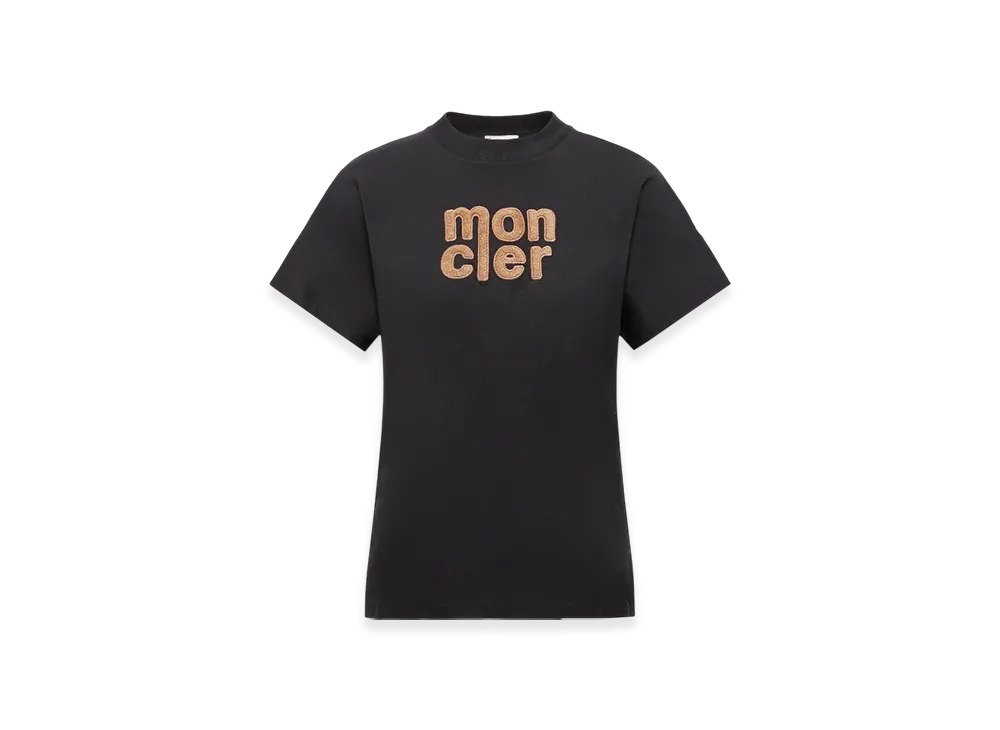 MONCLER Teddy Logo Cotton T-Shirt "Black"