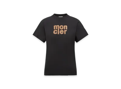 MONCLER Teddy Logo Cotton T-Shirt "Black"