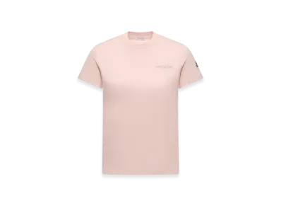 MONCLER Beaded Logo Cotton T-Shirt "Pink"