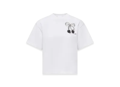 MONCLER Embroidered Cherry Logo Cotton T-Shirt "Black"