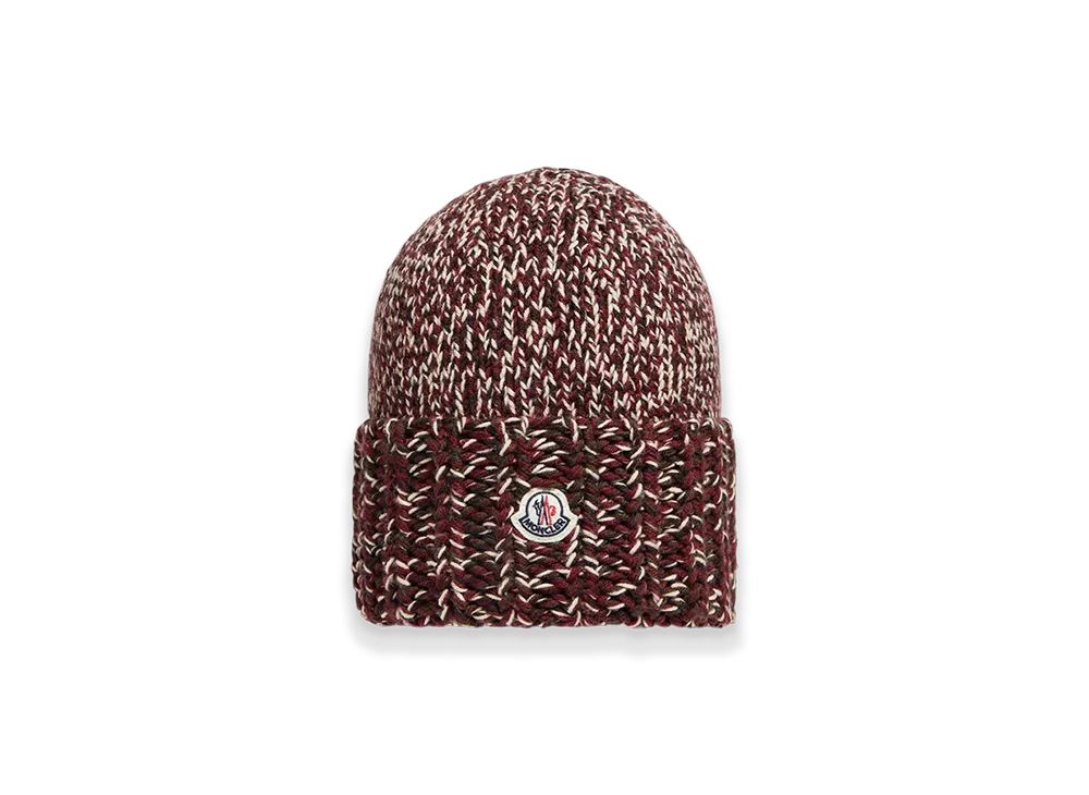 MONCLER Mouline Wool Blend Beanie "Burgundy"