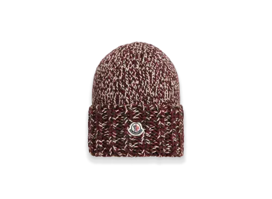 MONCLER Mouline Wool Blend Beanie "Burgundy"