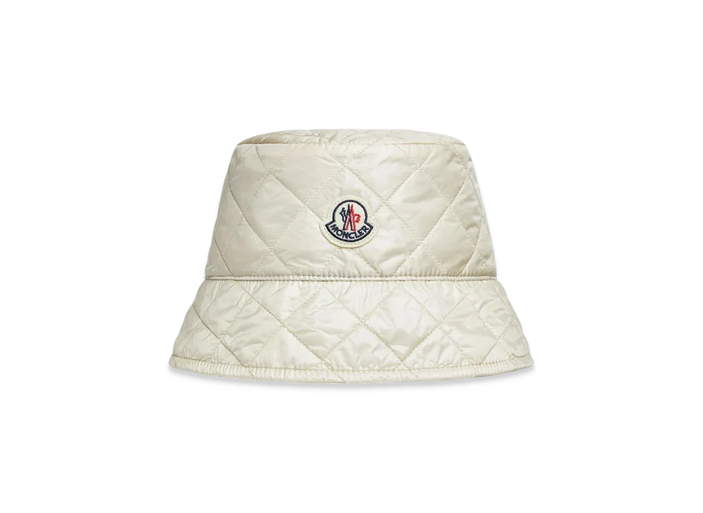 MONCLER Diamond-Quilted Padded Bucket Hat "White"