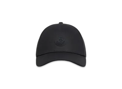 MONCLER Cotton Gabardine Baseball Cap "Black"