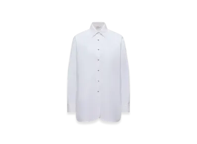 MONCLER Oxford Cotton Long Sleeve Shirt "White"