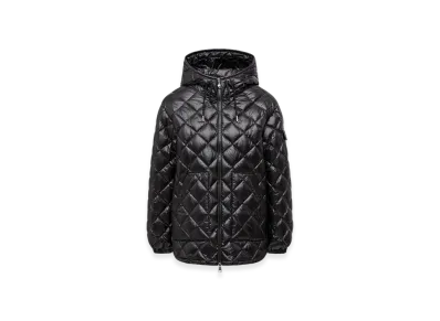 MONCLER Diamond-Quilted Hooded Short Down Jacket "Black"