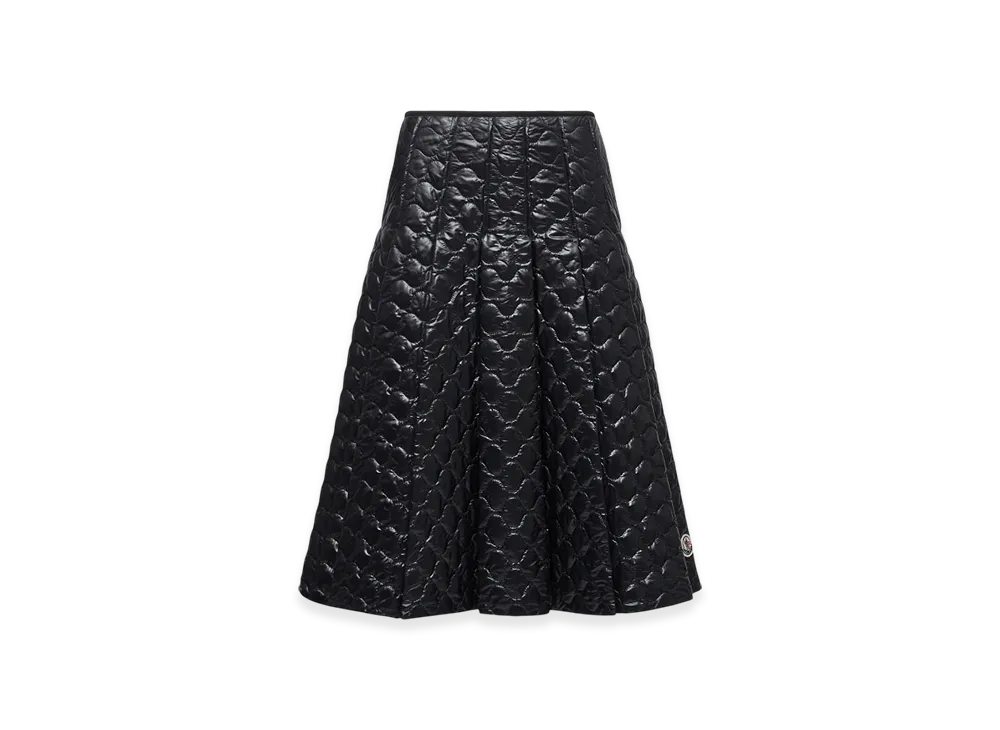 MONCLER Square-Quilted Padded Midi Skirt "Black"