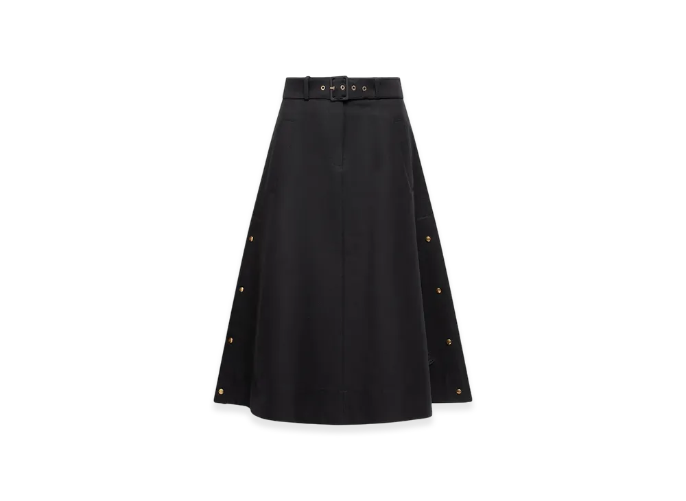MONCLER Cotton Midi Skirt "Black"
