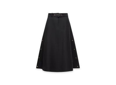 MONCLER Cotton Midi Skirt "Black"