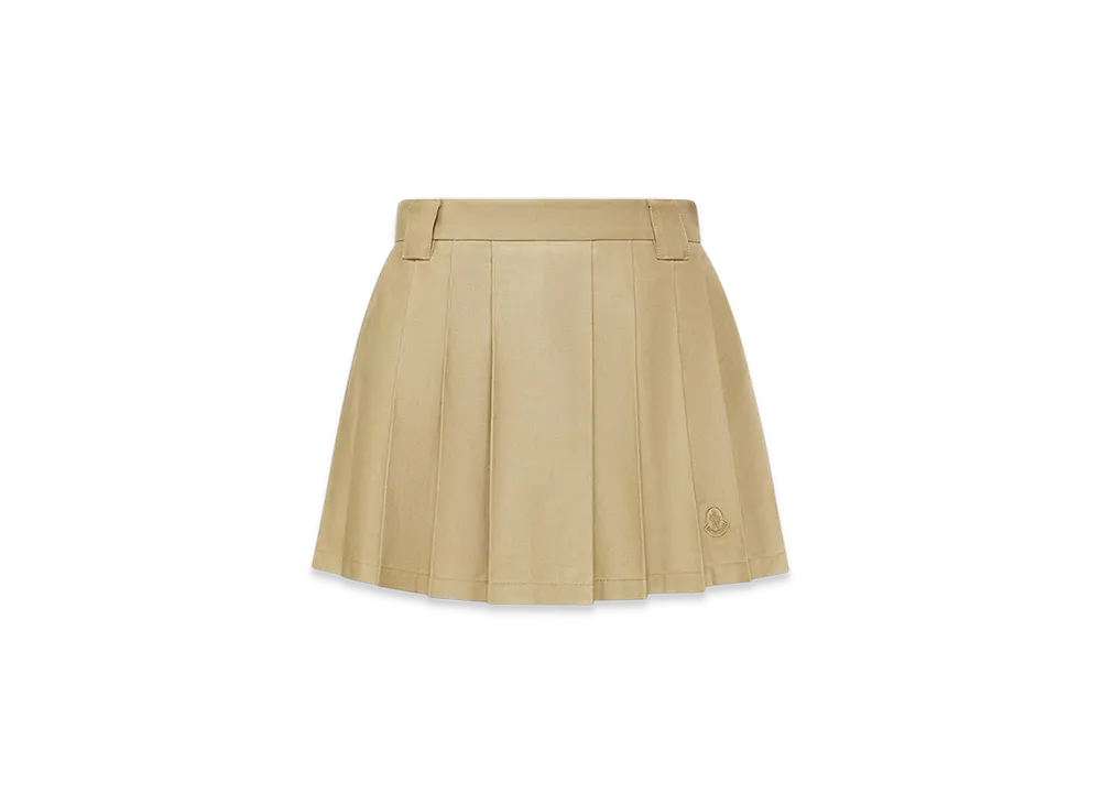 MONCLER Pleated Cotton Blend Mini Skirt "Beige"