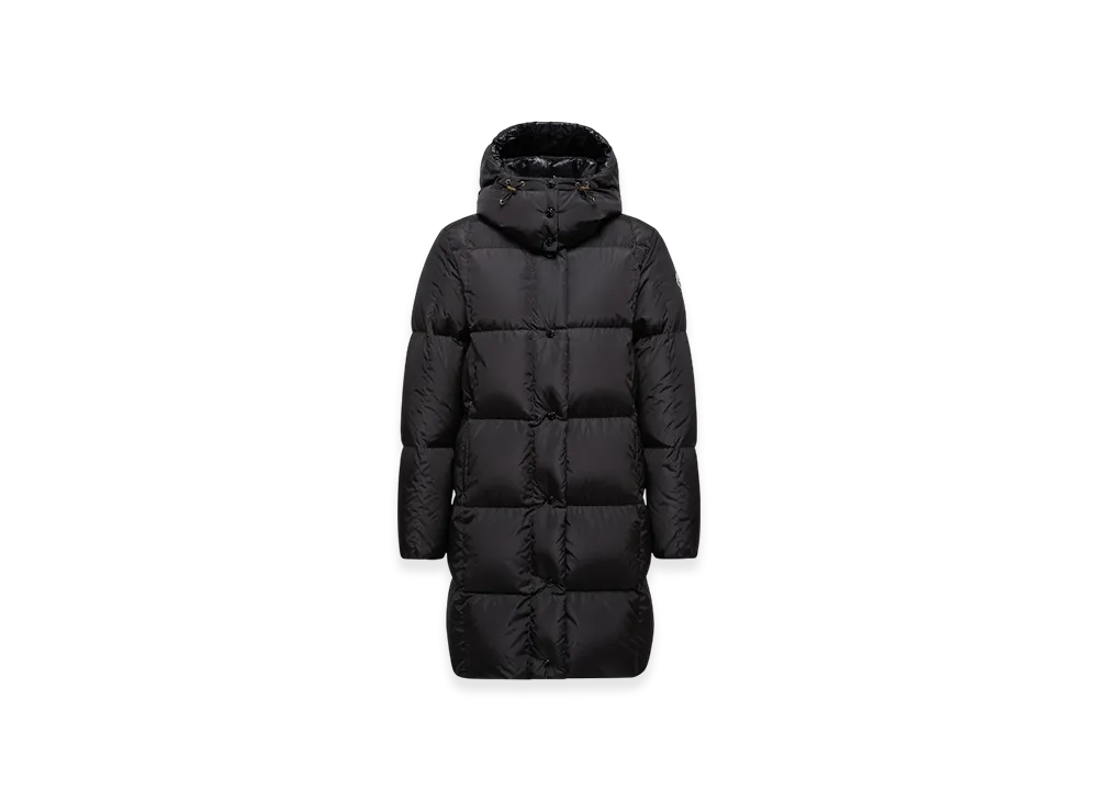 MONCLER Litte Square-Quilted Hooded Long Down Jacket "Black"