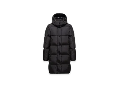 MONCLER Litte Square-Quilted Hooded Long Down Jacket "Black"