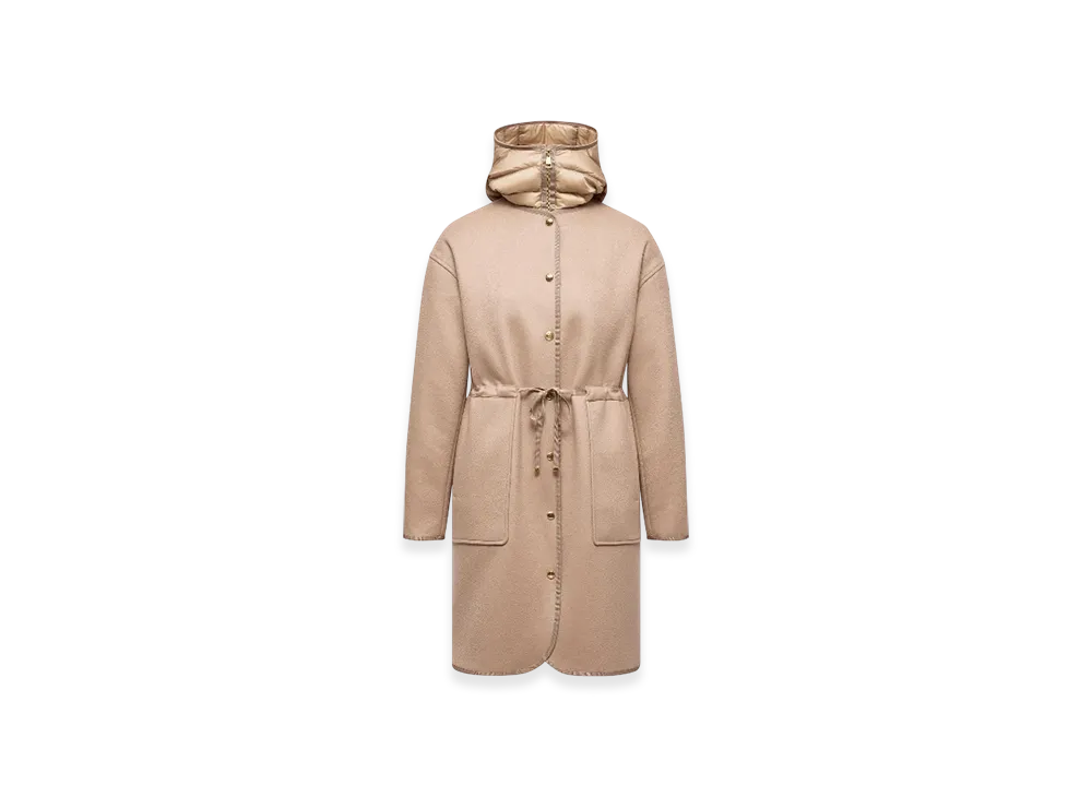 MONCLER Bonreposse 3-in-1 Wool & Cashmere Long Down Jacket "Light Beige"