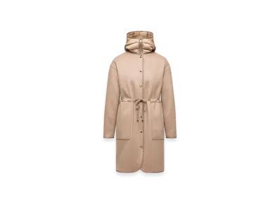 MONCLER Bonreposse 3-in-1 Wool & Cashmere Long Down Jacket "Light Beige"