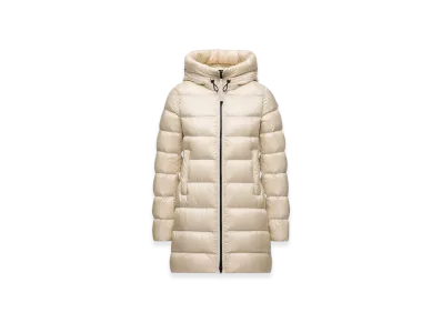 MONCLER Suyenne Hooded Mid-Length Down Jacket "Light Beige"