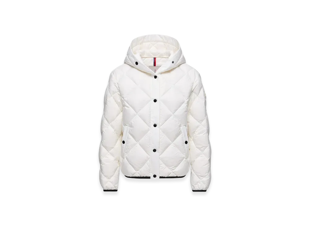 MONCLER Arvouin Hooded Diamond-Quilted Short Down Jacket "White"