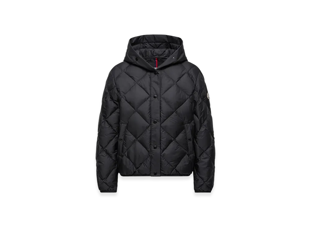 MONCLER Arvouin Hooded Diamond-Quilted Short Down Jacket "Black"