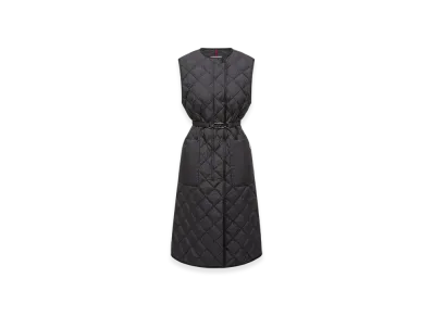 MONCLER Butor Diamond-Quilted Long Down Gilet "Black"