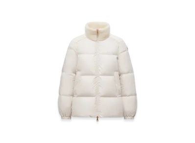 MONCLER Esnaie Teddy-Trimmed Short Down Jacket "White"