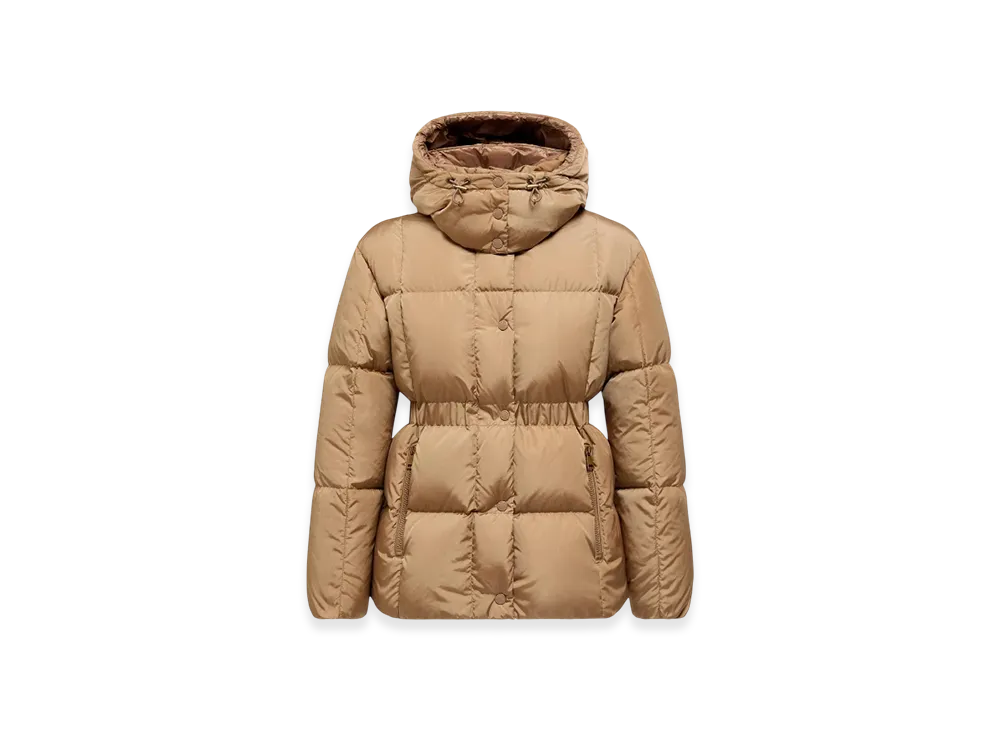 MONCLER Agneux Square-Quilted Hooded Short Down Jacket "Beige"