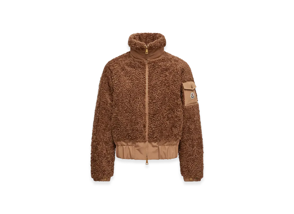 MONCLER Coligny Teddy Short Down Jacket "Brown"