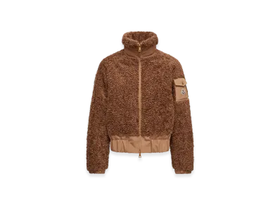 MONCLER Coligny Teddy Short Down Jacket "Brown"