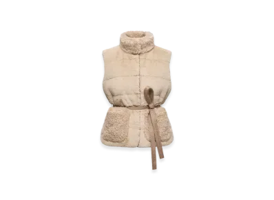 MONCLER Joui Teddy Down Gilet "Light Beige"