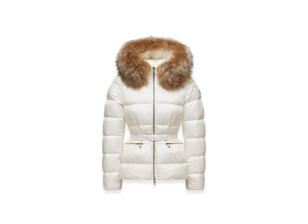 MONCLER Boed Hooded Shearling-Trimmed Short Down Jacket "White"