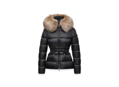 MONCLER Boed Hooded Shearling-Trimmed Short Down Jacket "Black"