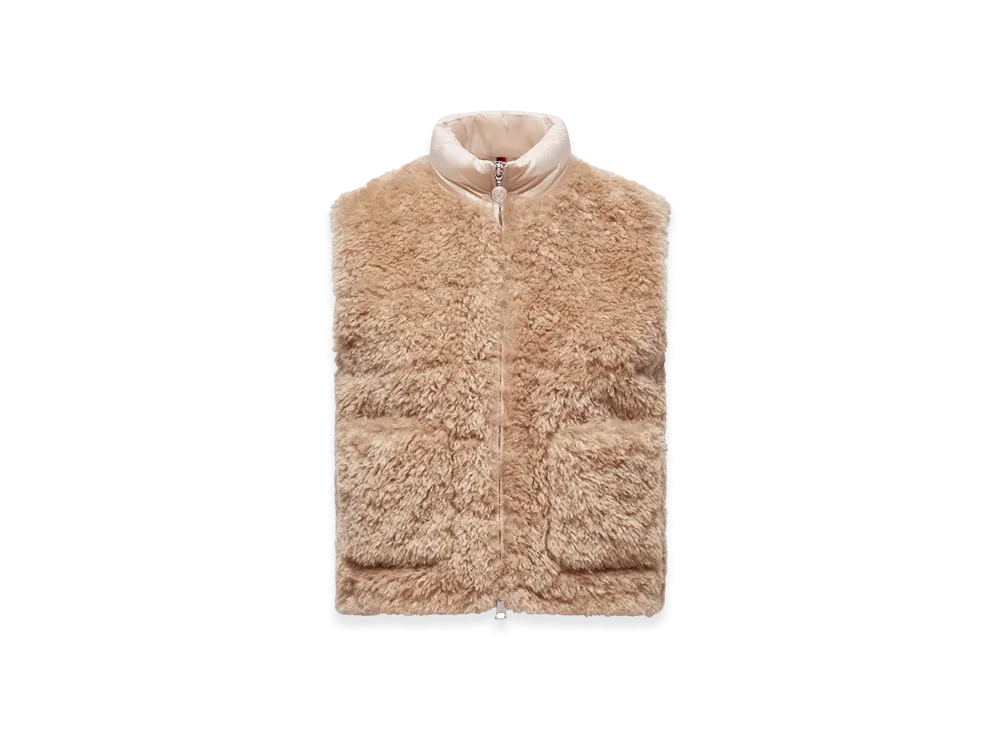 MONCLER Planeze Teddy Down Gilet "Beige"