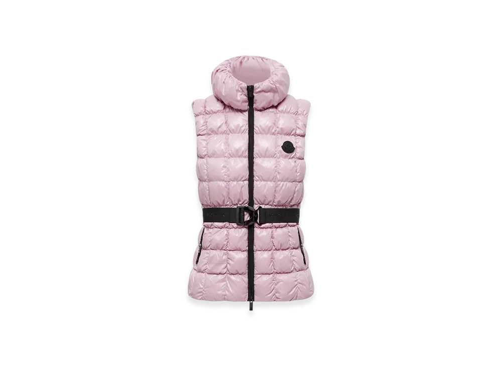 MONCLER Emilion Square-Quilted Down Gilet "Pink"