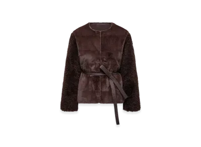 MONCLER Jouillat Teddy Short Down Jacket "Dark Brown"