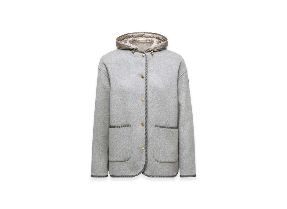 MONCLER Reposse 3-in-1 Wool & Cashmere Short Down Jacket "Grey"