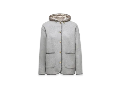 MONCLER Reposse 3-in-1 Wool & Cashmere Short Down Jacket "Grey"