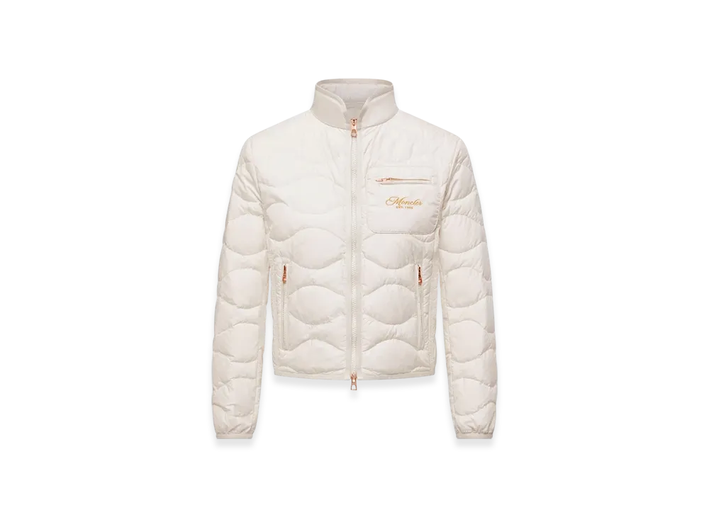 MONCLER Tegea Wave-Quilted Short Down Jacket "White"