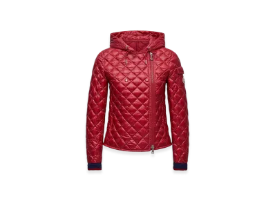MONCLER Corbelin Diamond-Quilted Hooded Short Down Jacket "Red"