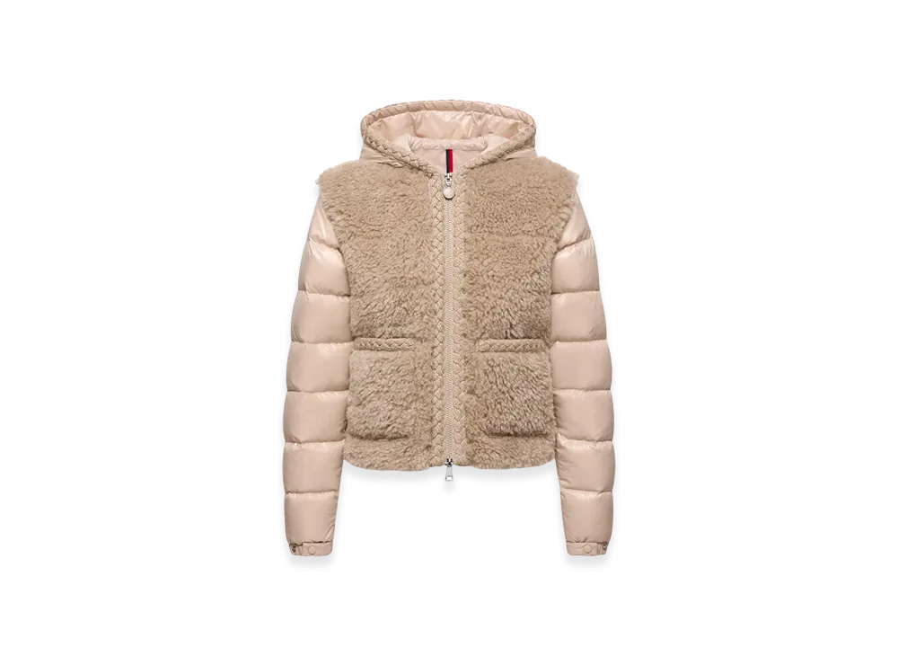 MONCLER Plantay Hooded Teddy Short Down Jacket "Beige"