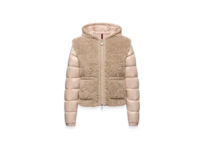 MONCLER Plantay Hooded Teddy Short Down Jacket "Beige"