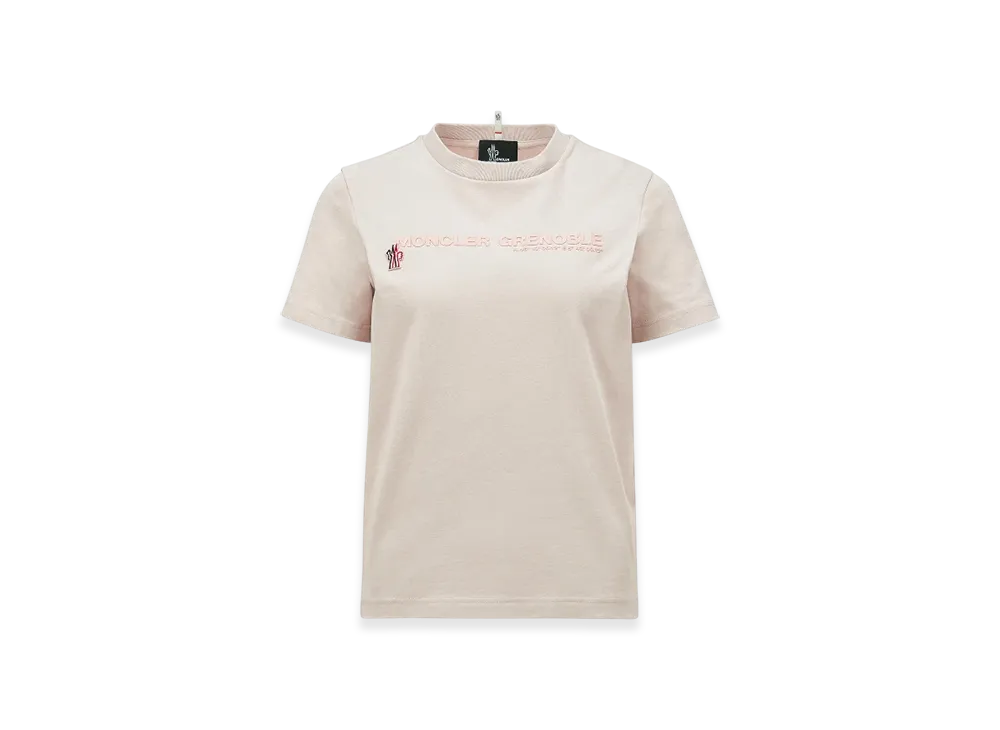 MONCLER Logo Cotton T-Shirt "Light Pink"