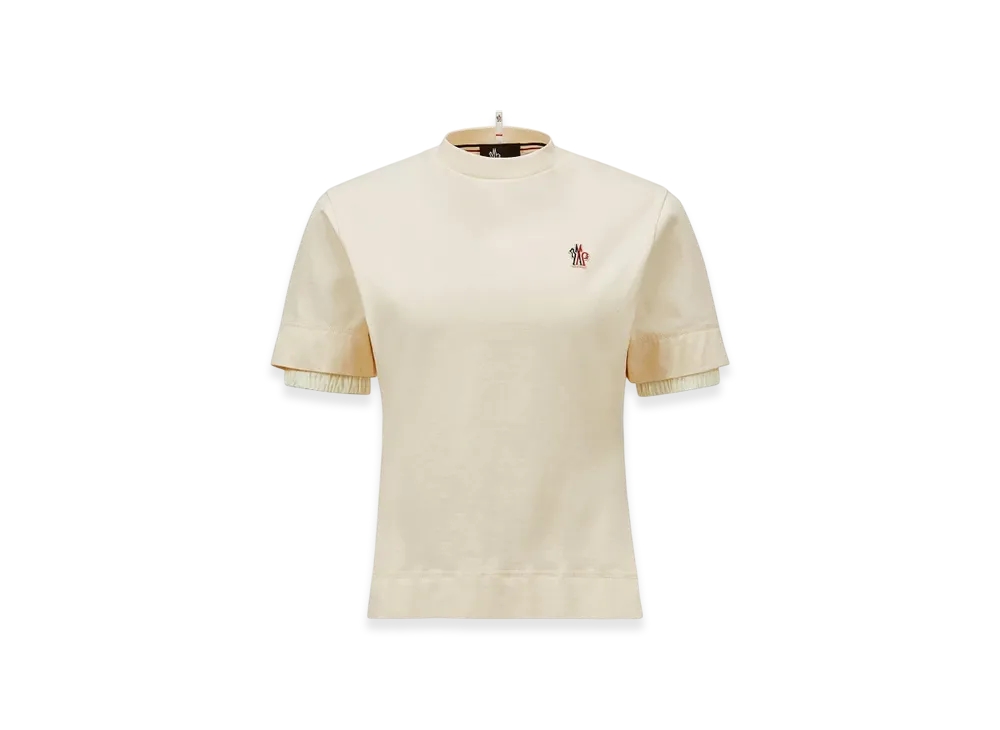 MONCLER Logo Patch Cotton T-Shirt "White"