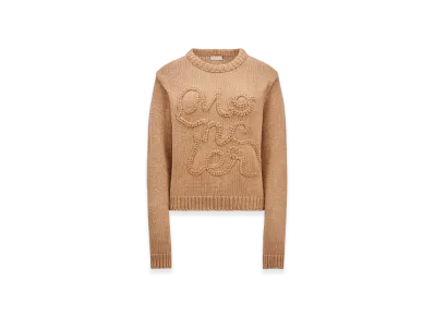 MONCLER Embroidered Logo Cotton Jumper "Beige"