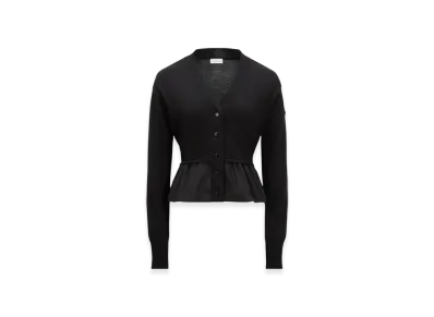 MONCLER Cotton Cashmere & Silk Cardigan "Black"