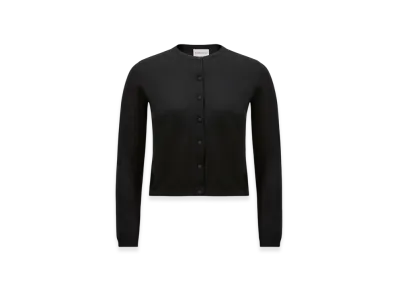 MONCLER Embroidered Logo Cotton Cardigan "Black"