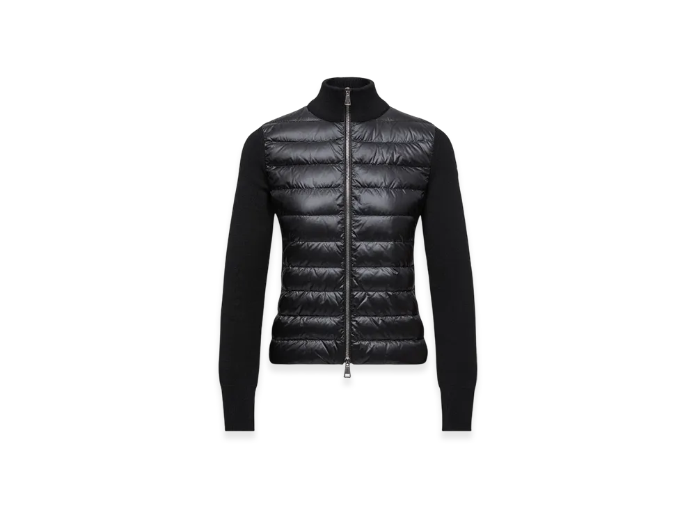 MONCLER Padded Wool Zip-Up Cardigan "Black"